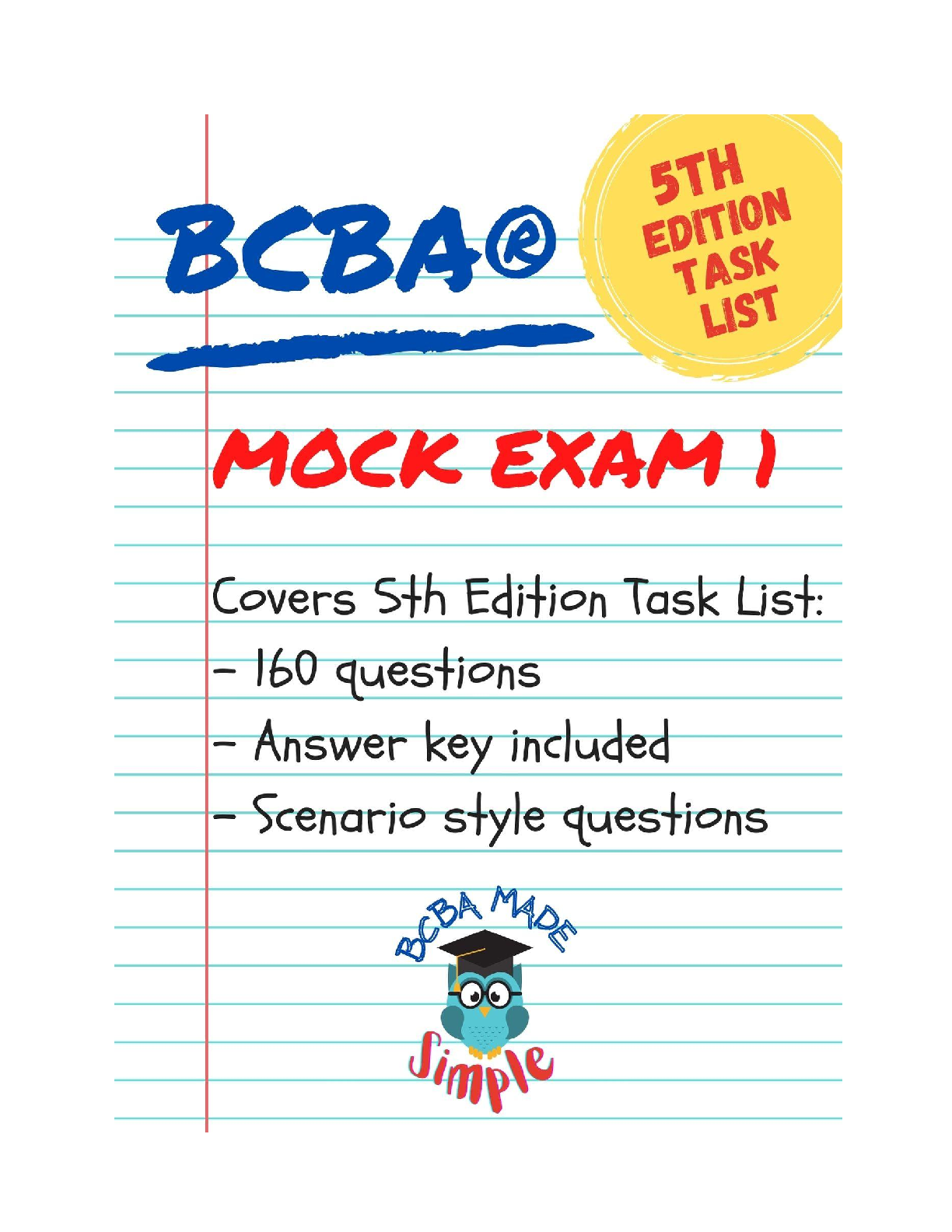 Preview image for BCBA Mock Exam 1 5th Edition Task List | 160 Questions | 5th Edition Task List | Board Certified Behavior Analyst | BCBA Exam Prep | BCBA